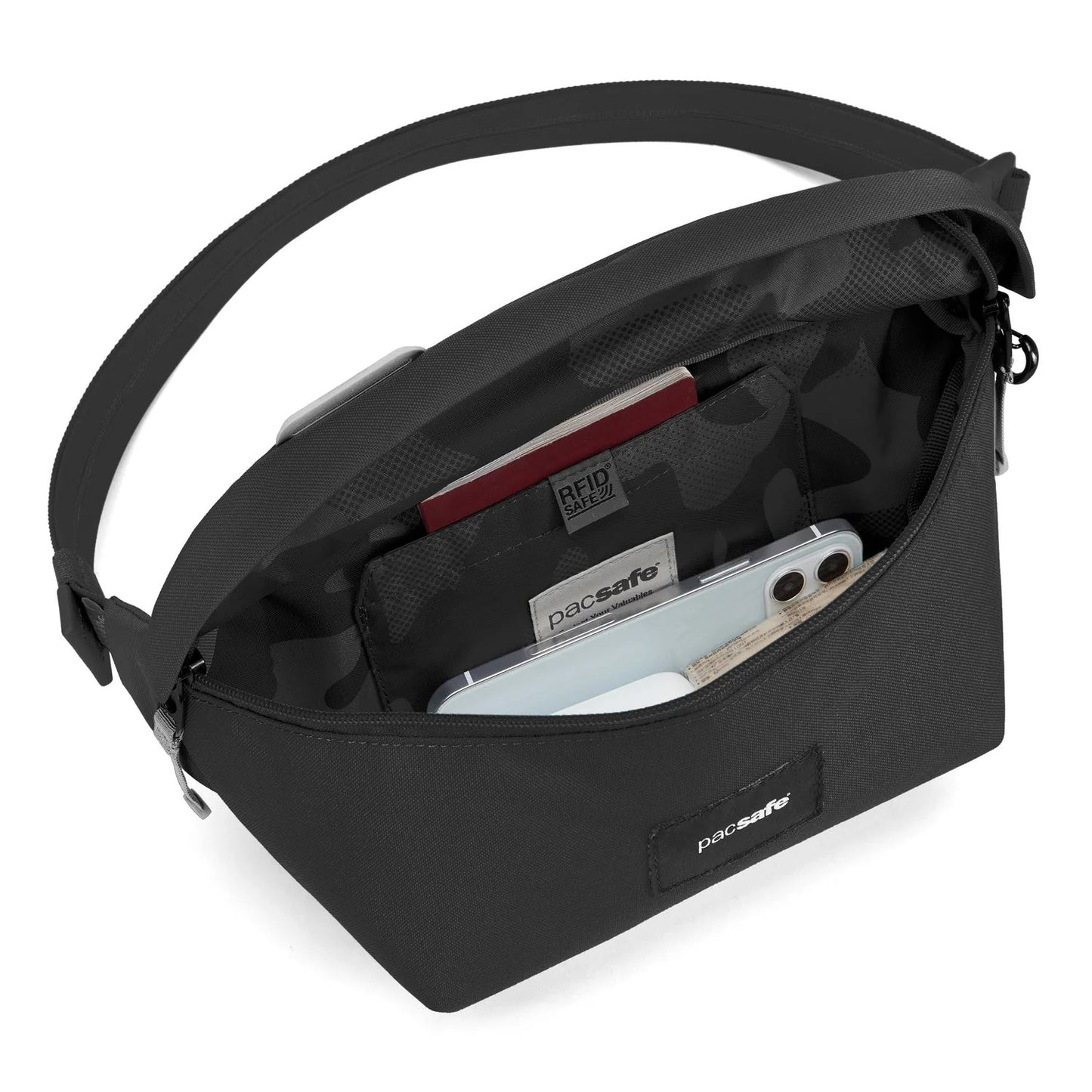 Pacsafe Go 隨行防盜斜背胸包 2.5L 黑 35100130